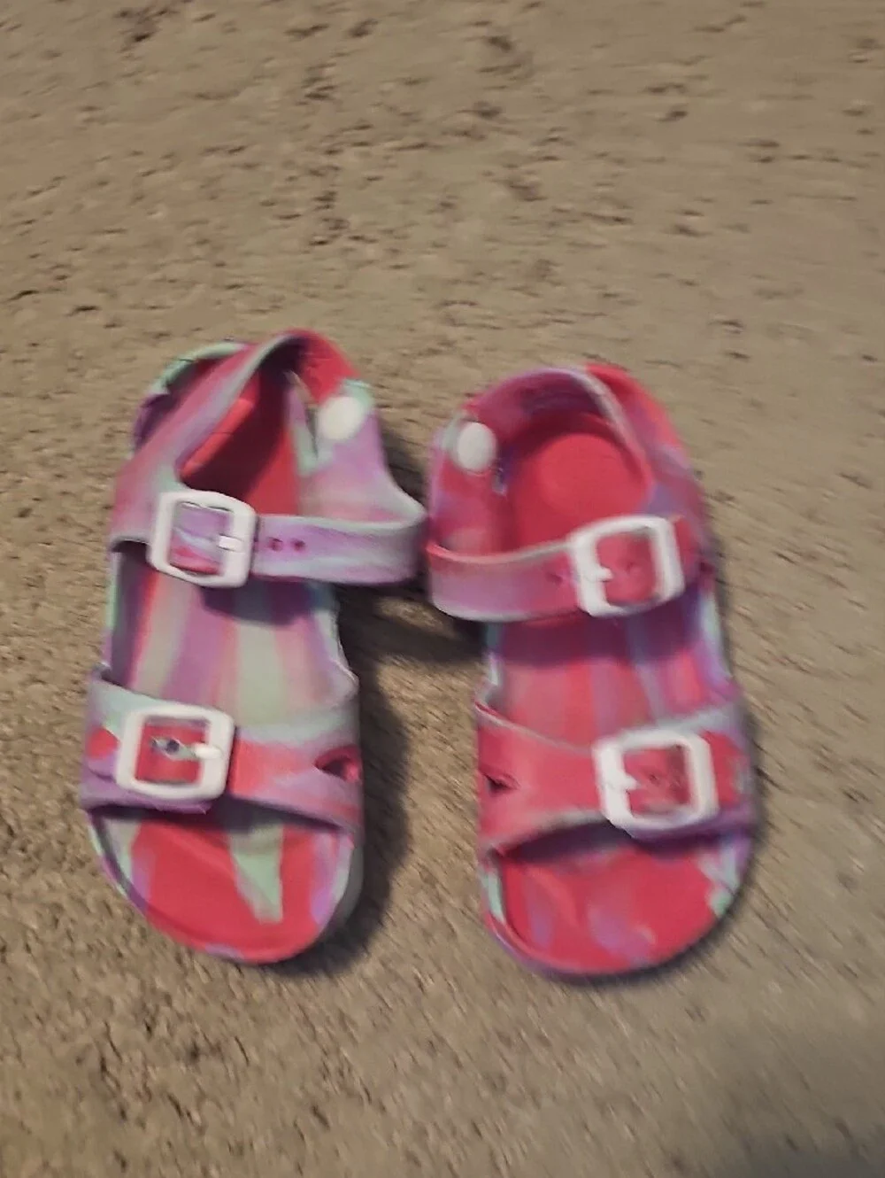 Kids Tie-Dye Pink Adjustable Strap Sandals